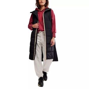 FP Movement by Free People Long Black Quilted Vest